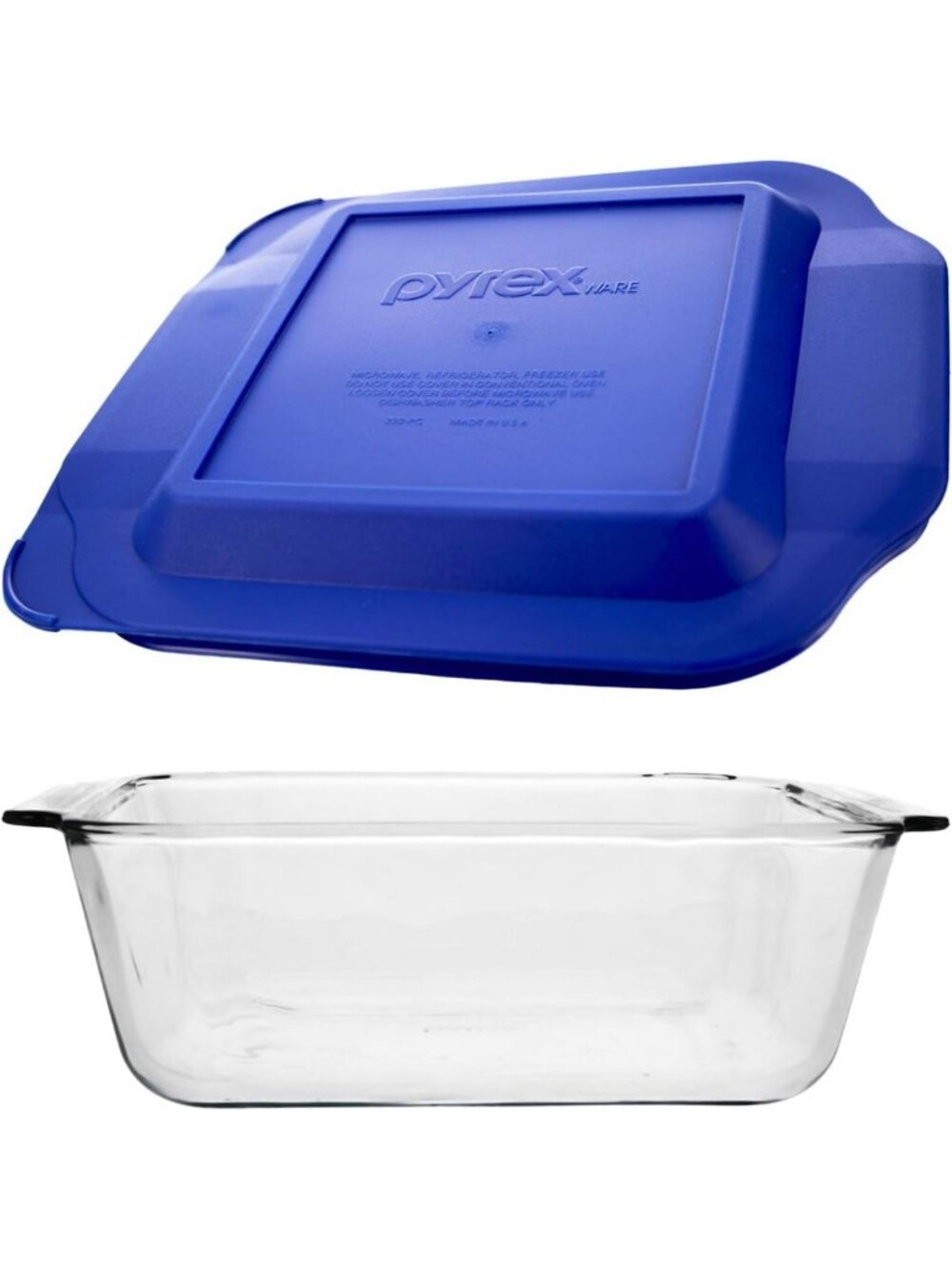 2.5Qt Deep Glass Baking Dish with Blue Lid - Durable, Oven Safe, Made in USA